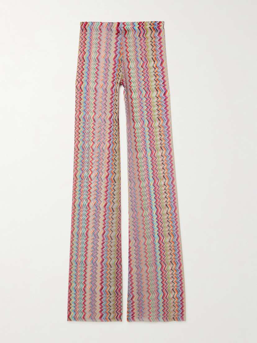 Missoni Striped Stretch-mesh Wide-leg Pants
