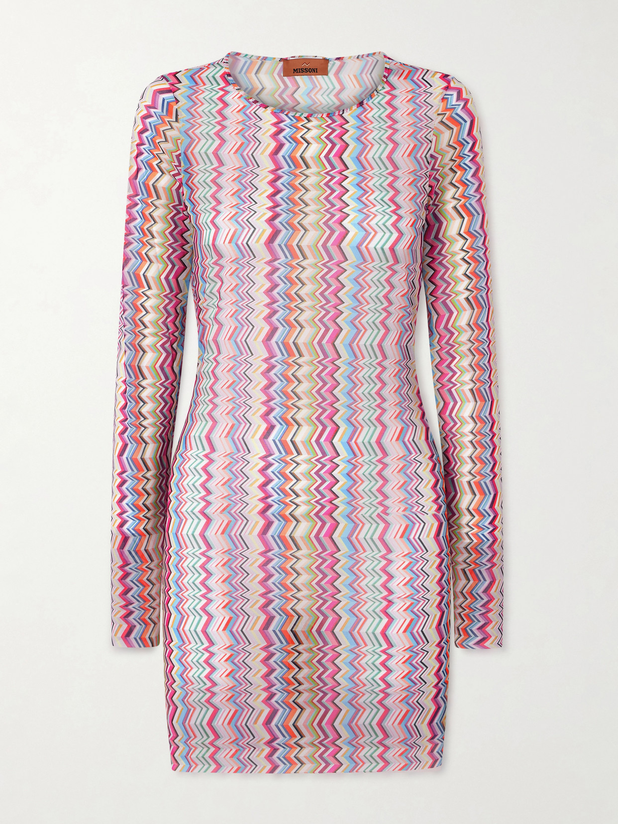 Missoni Striped Stretch-jersey Mini Dress In Pink