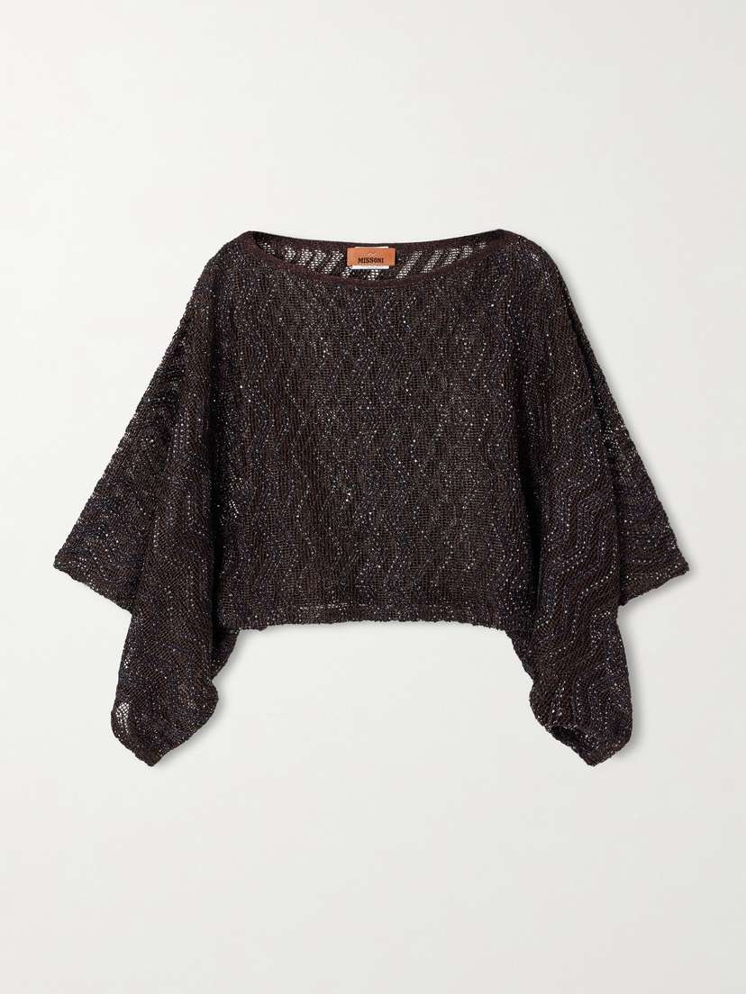 Missoni Mare Cropped Sequin-embellished Crochet-knit Top