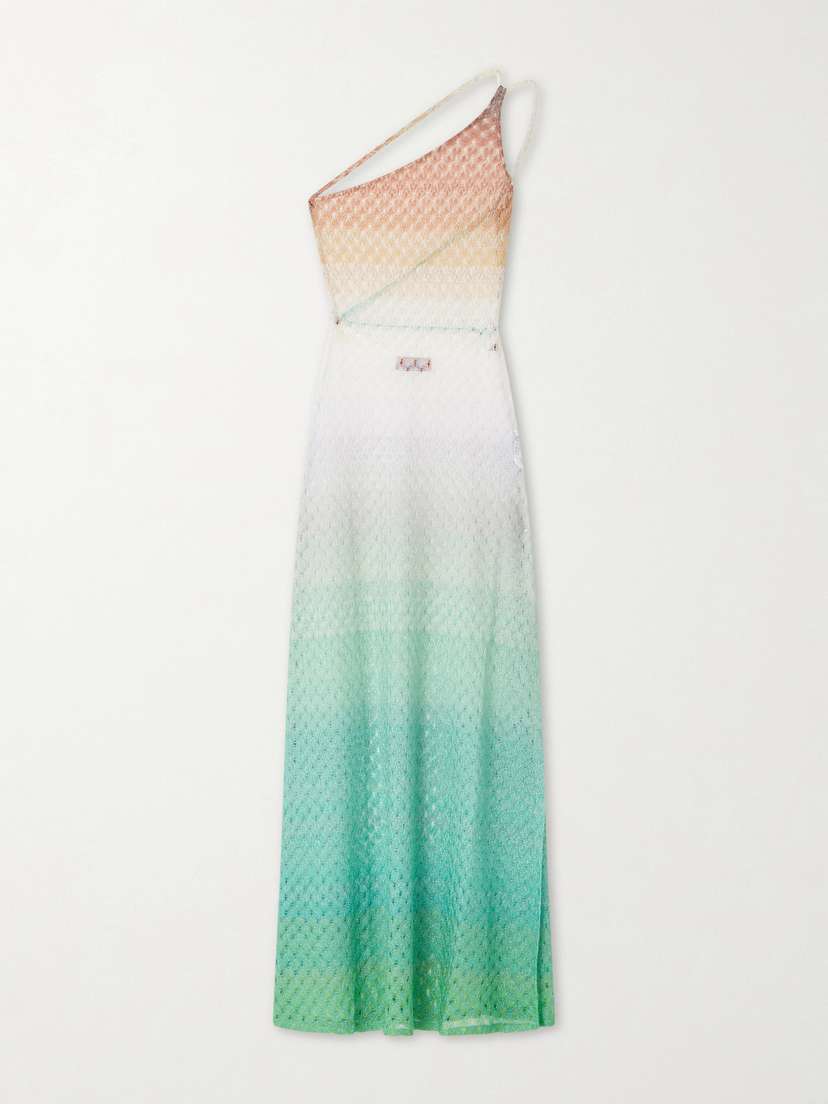 Missoni One-shoulder Metallic Crochet-knit Coverup