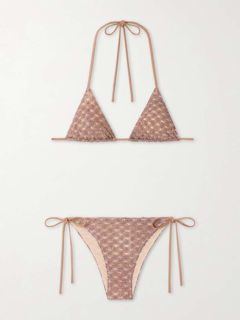 Missoni Metallic Crochet-knit Bikini