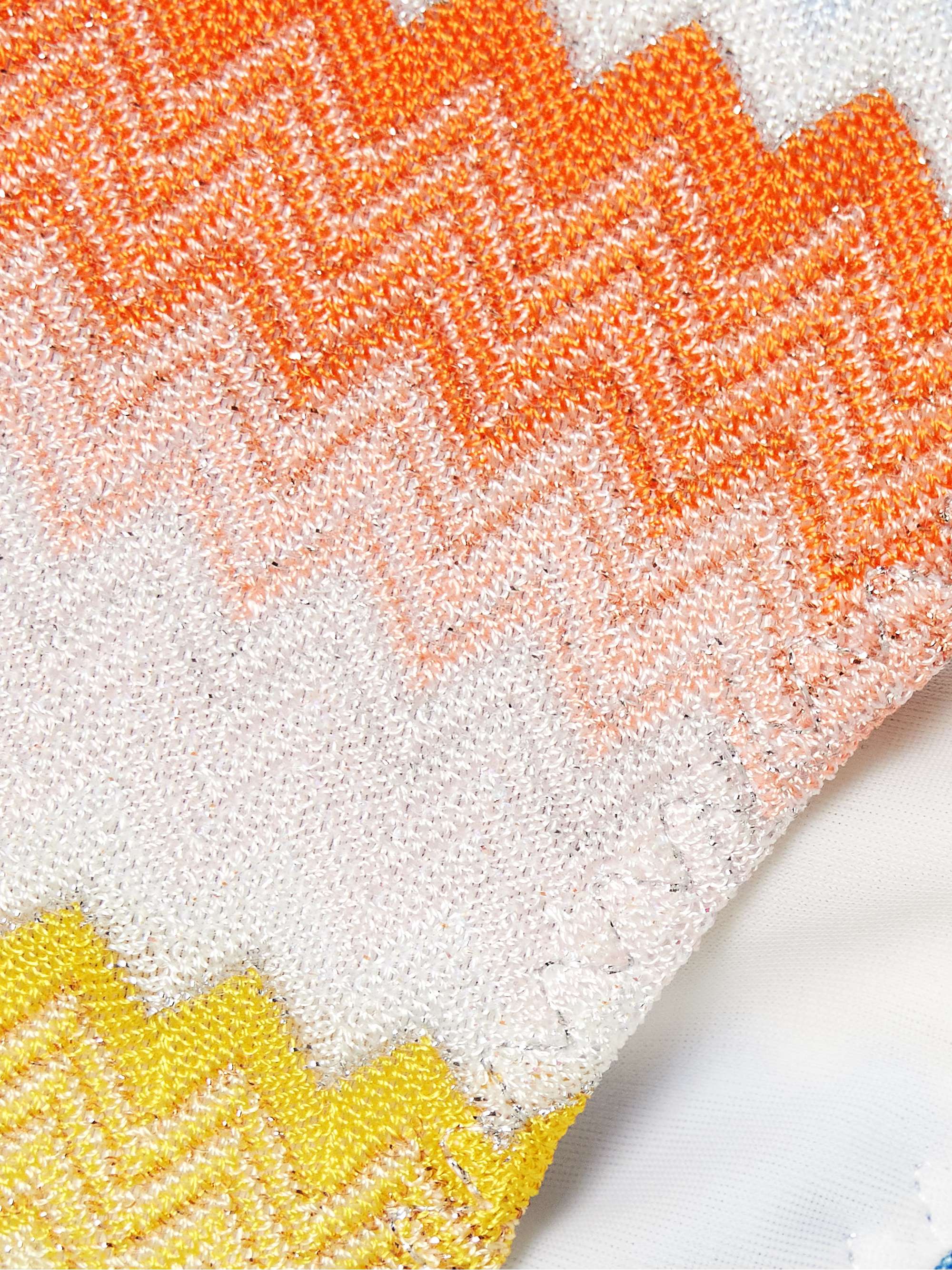 MISSONI Mare striped metallic crochet-knit triangle bikini | NET-A