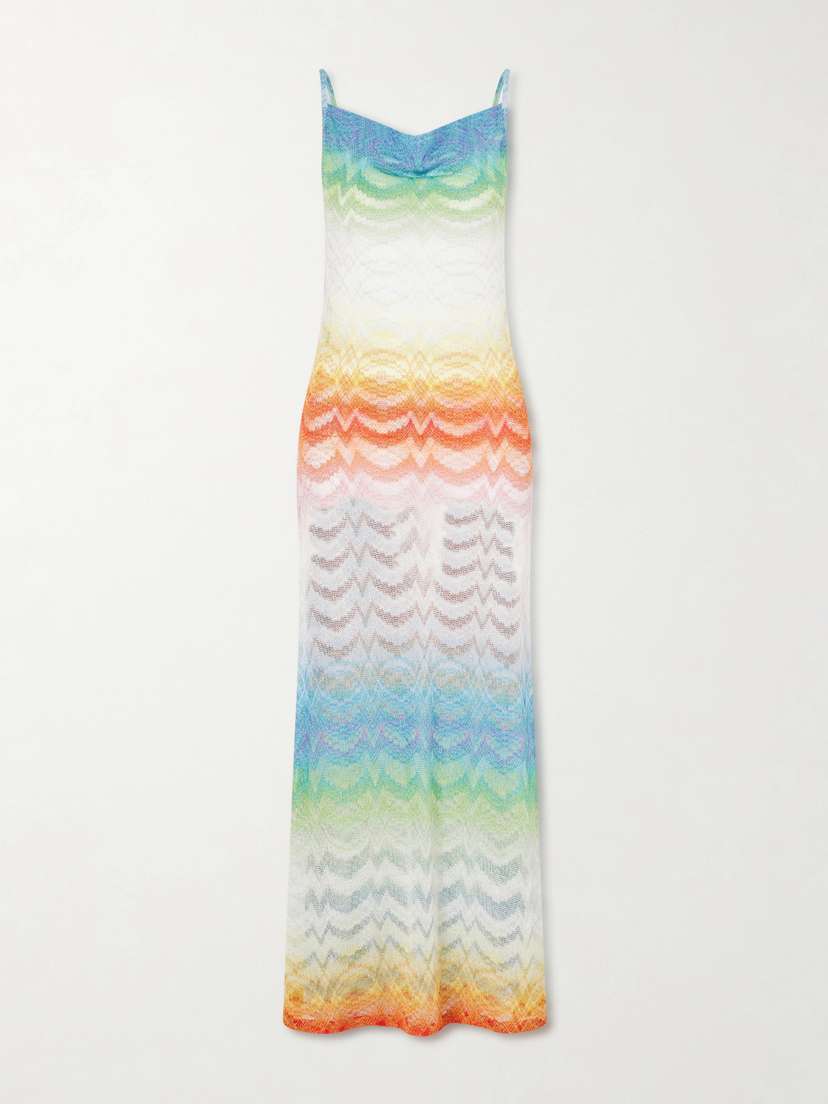 Missoni Striped Metallic Crochet-knit Coverup