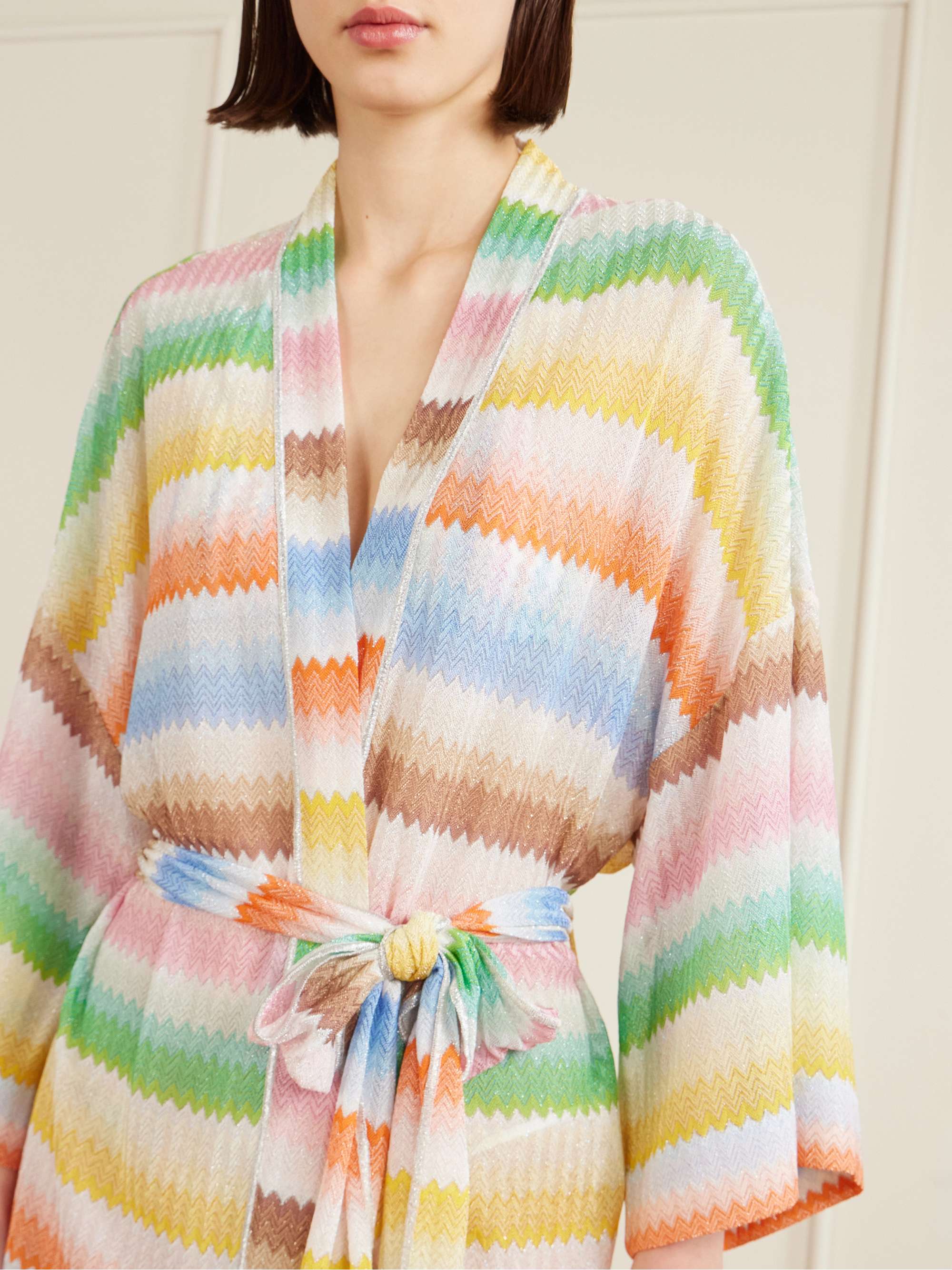 MISSONI Mare belted metallic crochet-knit coverup | NET-A-PORTER