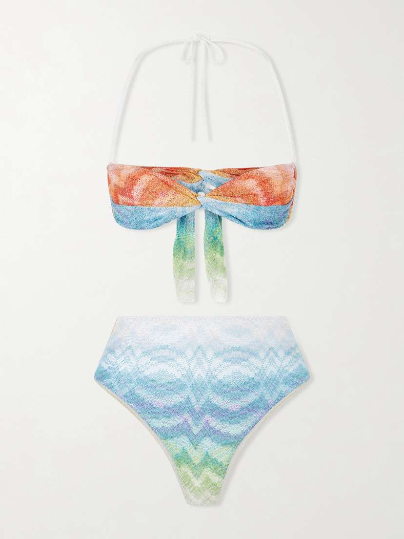 Missoni Striped Crochet-knit Triangle Bikini