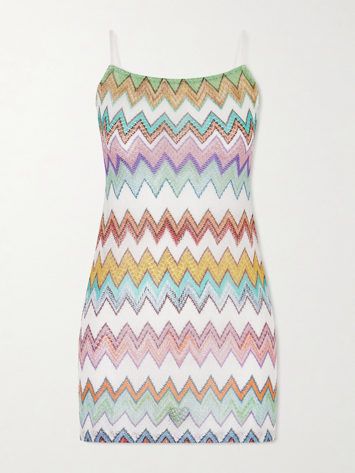 Missoni Striped Metallic Crocheted-knit Coverup In Multi