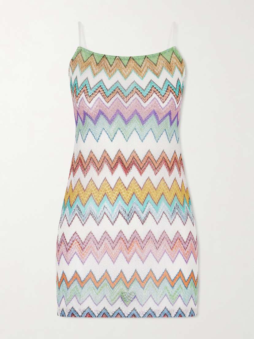 Missoni Striped Metallic Crocheted-knit Cover-up