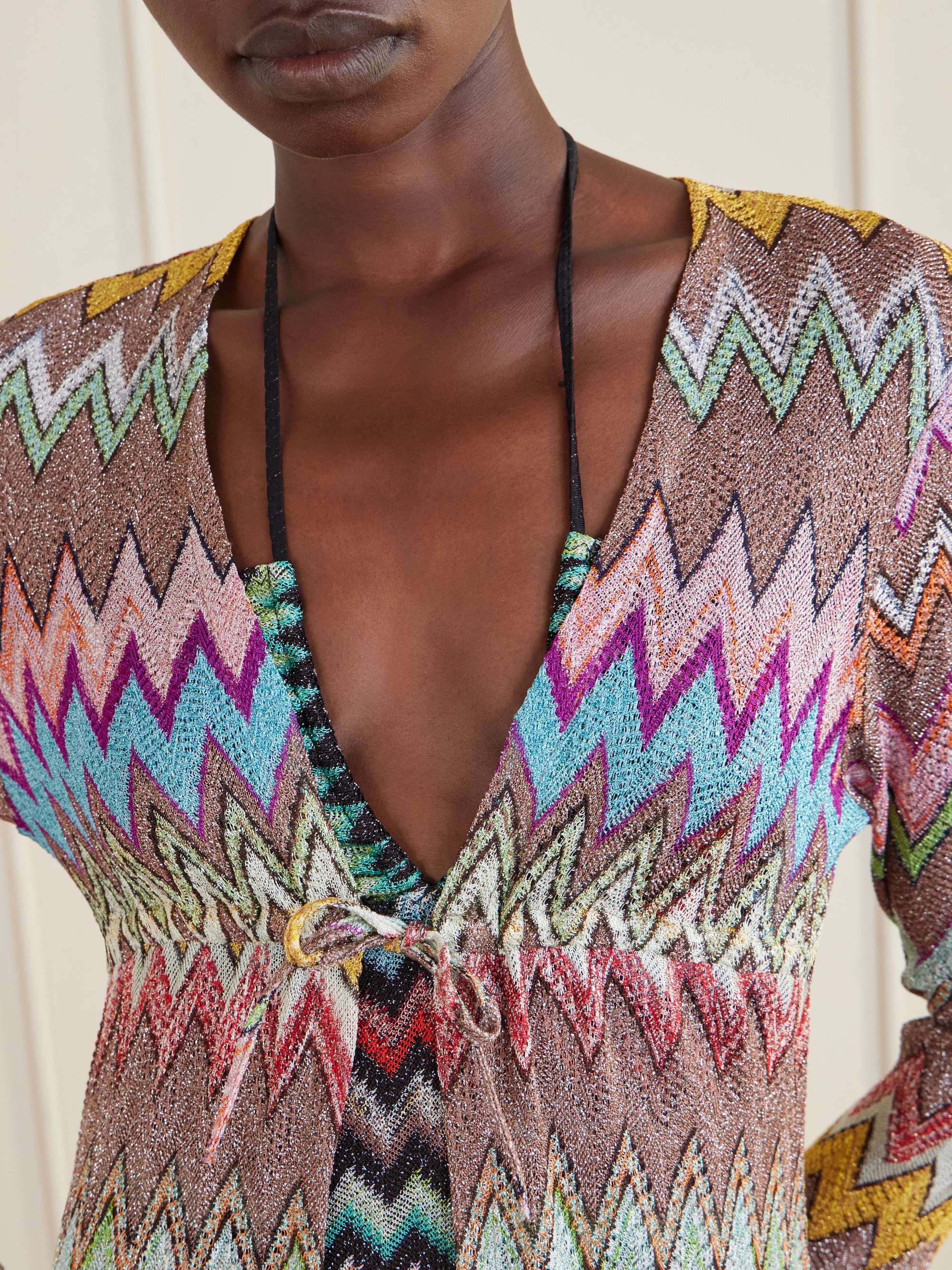 MISSONI マルチパネル ラメ ニット Zigzag turtleneck sweater in multicoloured - Missoni | Mytheresa
