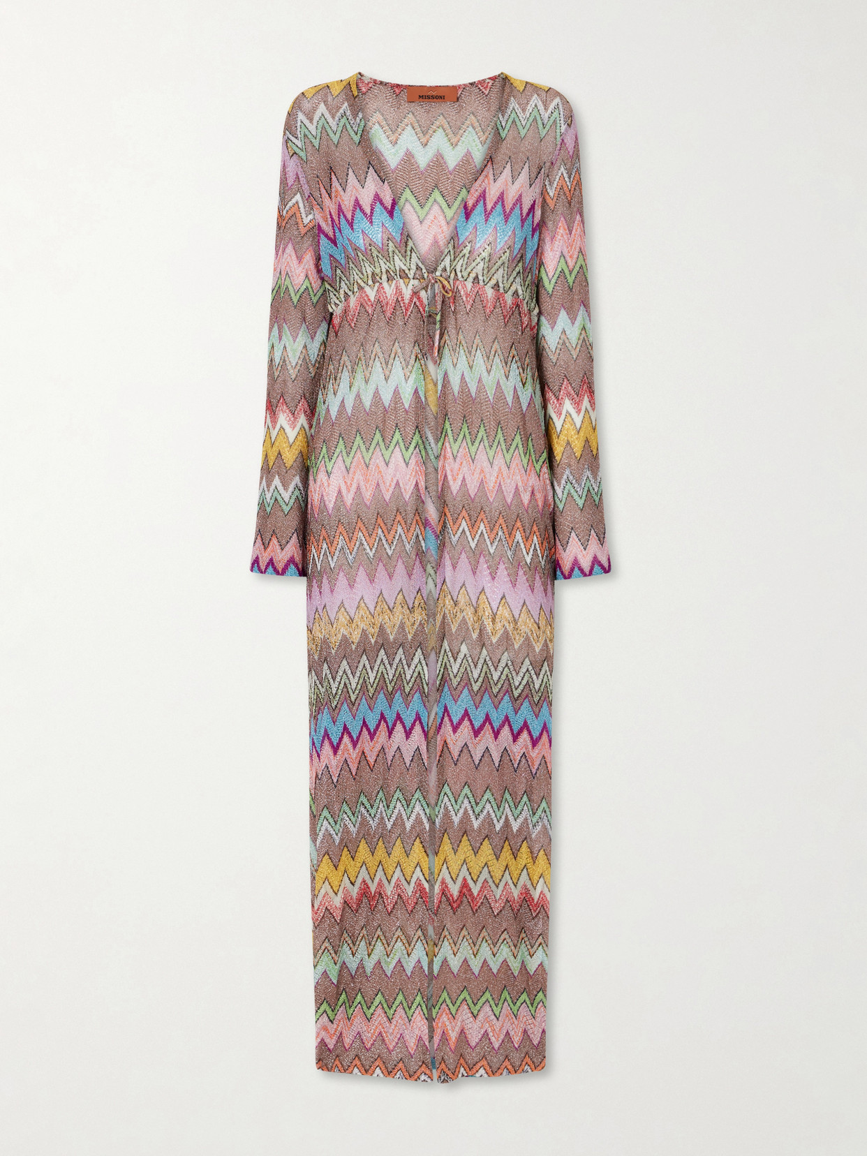 Missoni Striped Metallic Crochet-knit Coverup In Multi