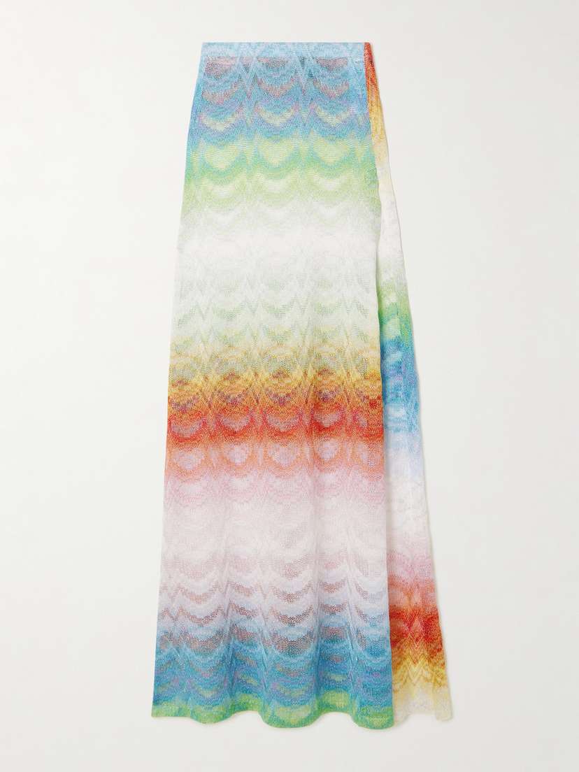 Missoni Mare Striped Metallic Crochet-knit Maxi Skirt
