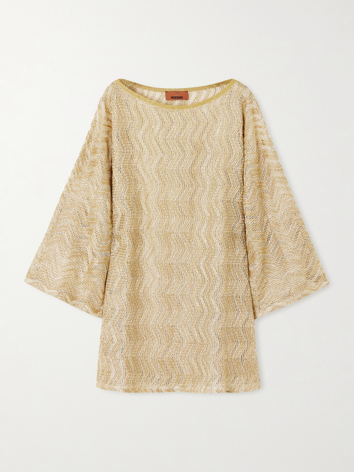 Missoni Mare Metallic Crochet-knit Coverup In Gold
