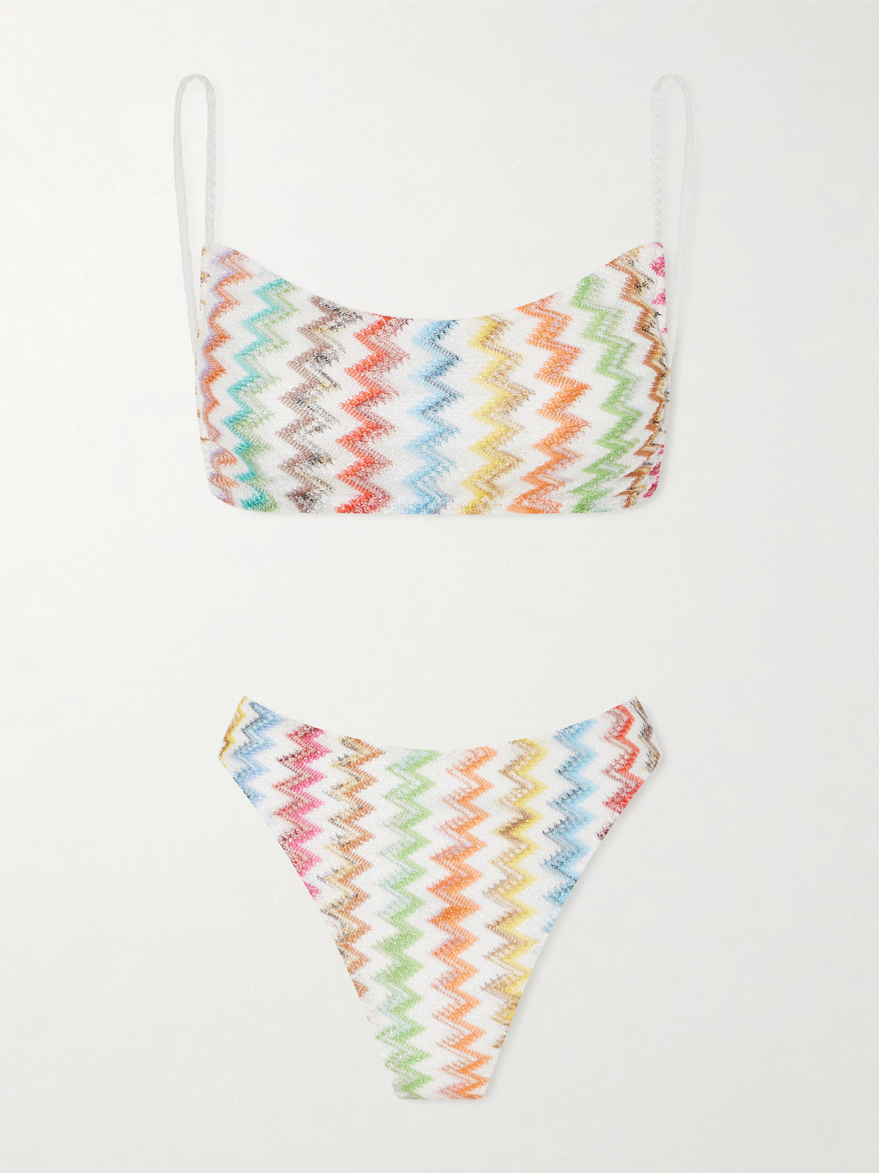 Missoni Striped Crochet-knit Triangle Bikini In Multi