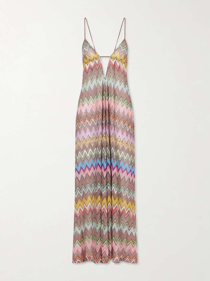 Missoni Striped Metallic Crochet-knit Coverup