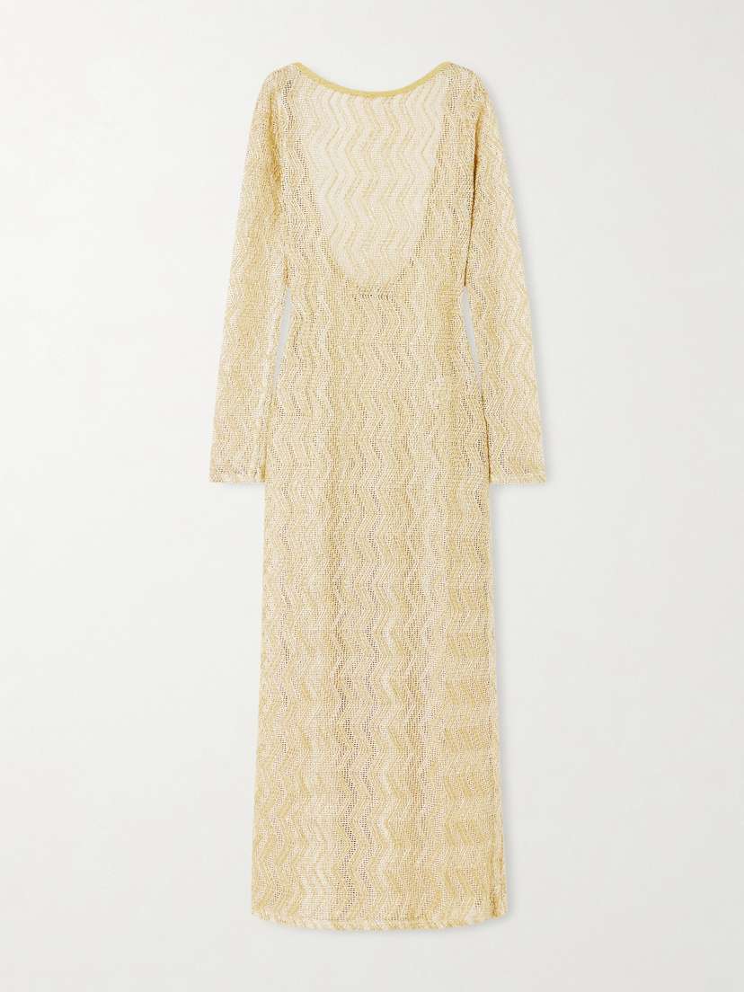 Missoni Mare Open-back Metallic Crochet-knit Maxi Dress