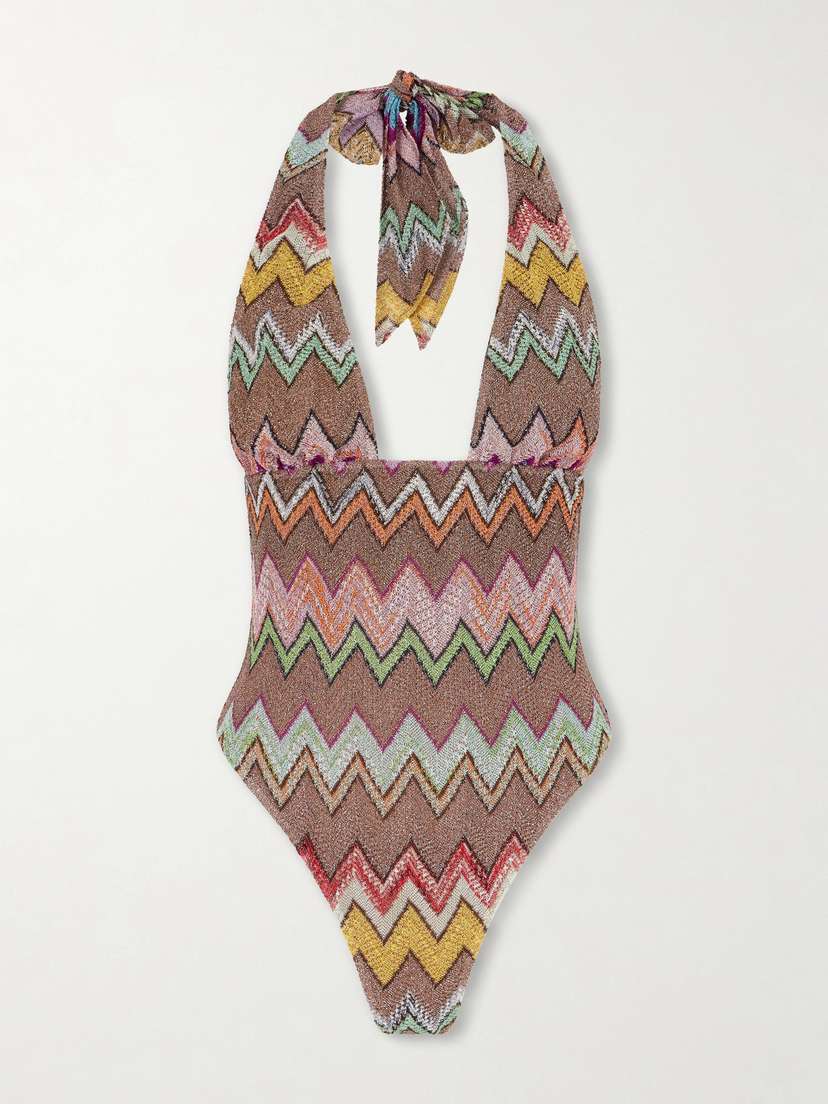 Missoni Striped Metallic One-piece Swimsuit