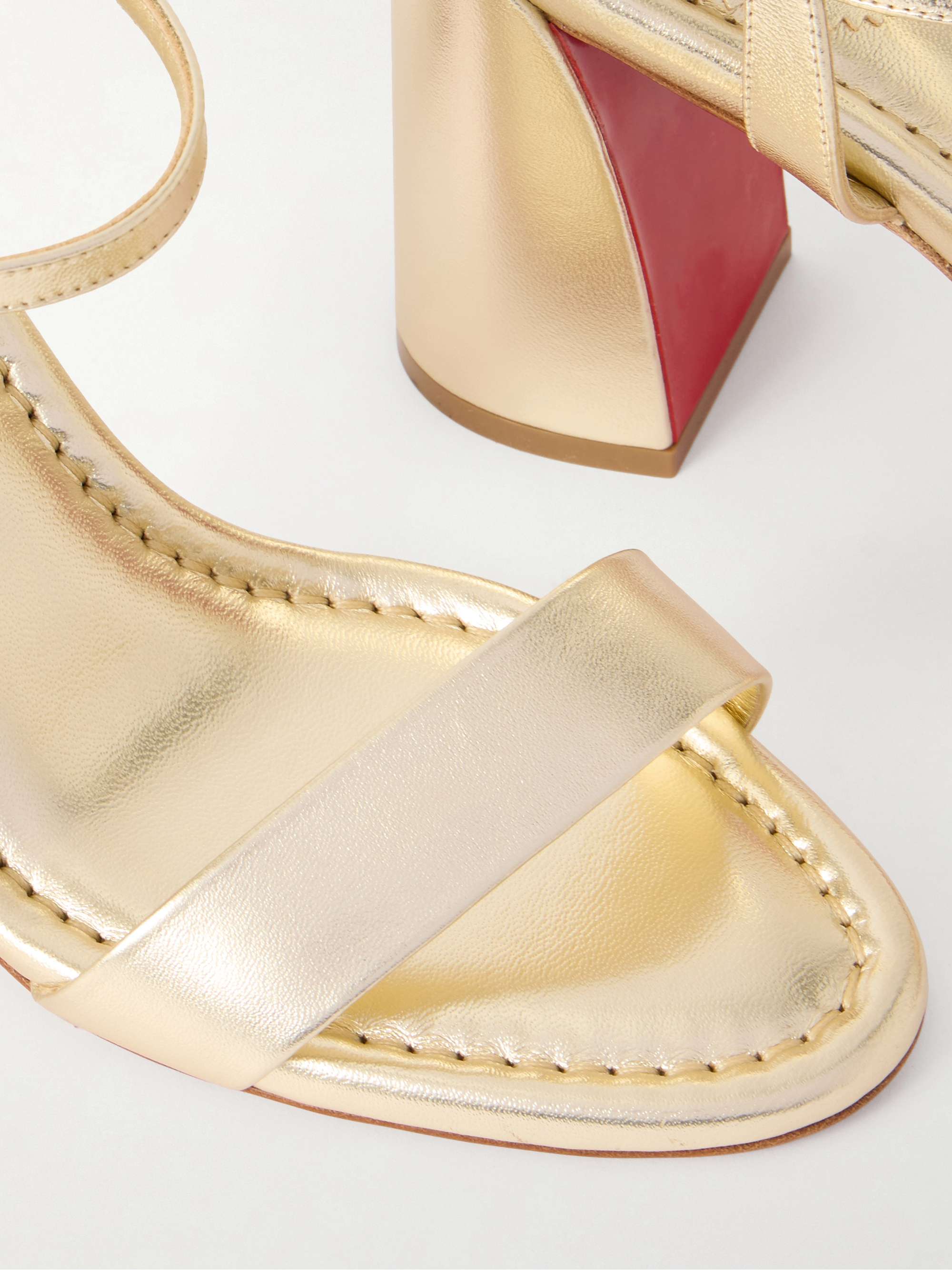 CHRISTIAN LOUBOUTIN Miss Jane 85 metallic leather sandals | NET-A