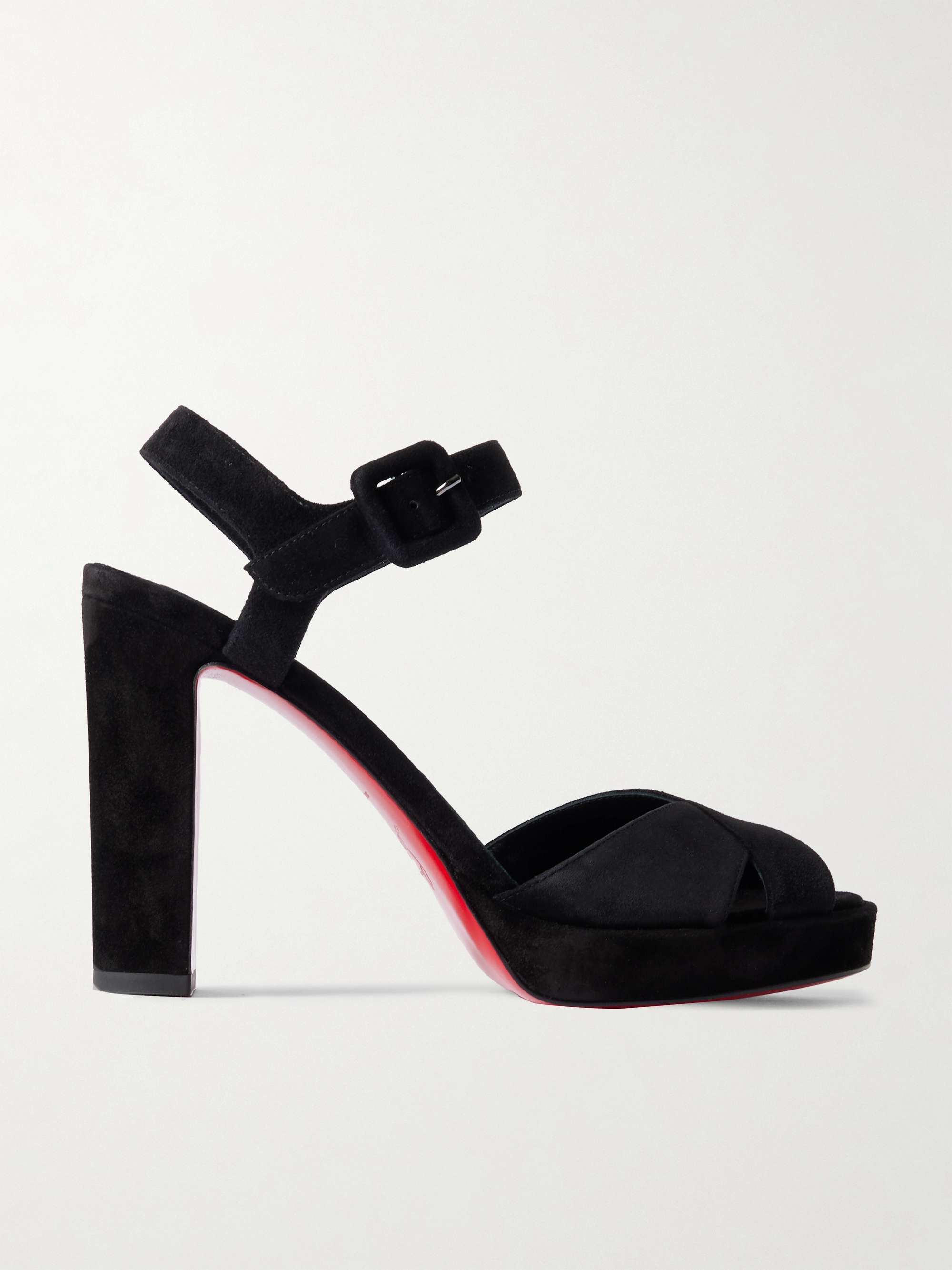 CHRISTIAN LOUBOUTIN Cora 100 suede platform sandals | NET-A-PORTER