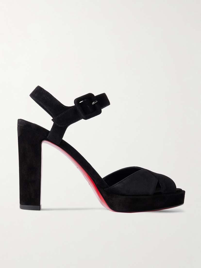 Christian Louboutin Cora 100 Suede Platform Sandals