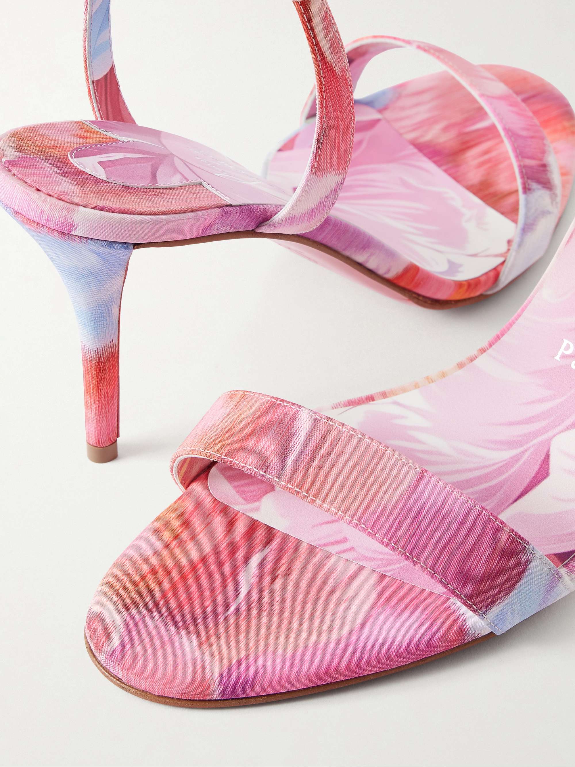 CHRISTIAN LOUBOUTIN Miss Z 80 floral-print crepe de chine sandals
