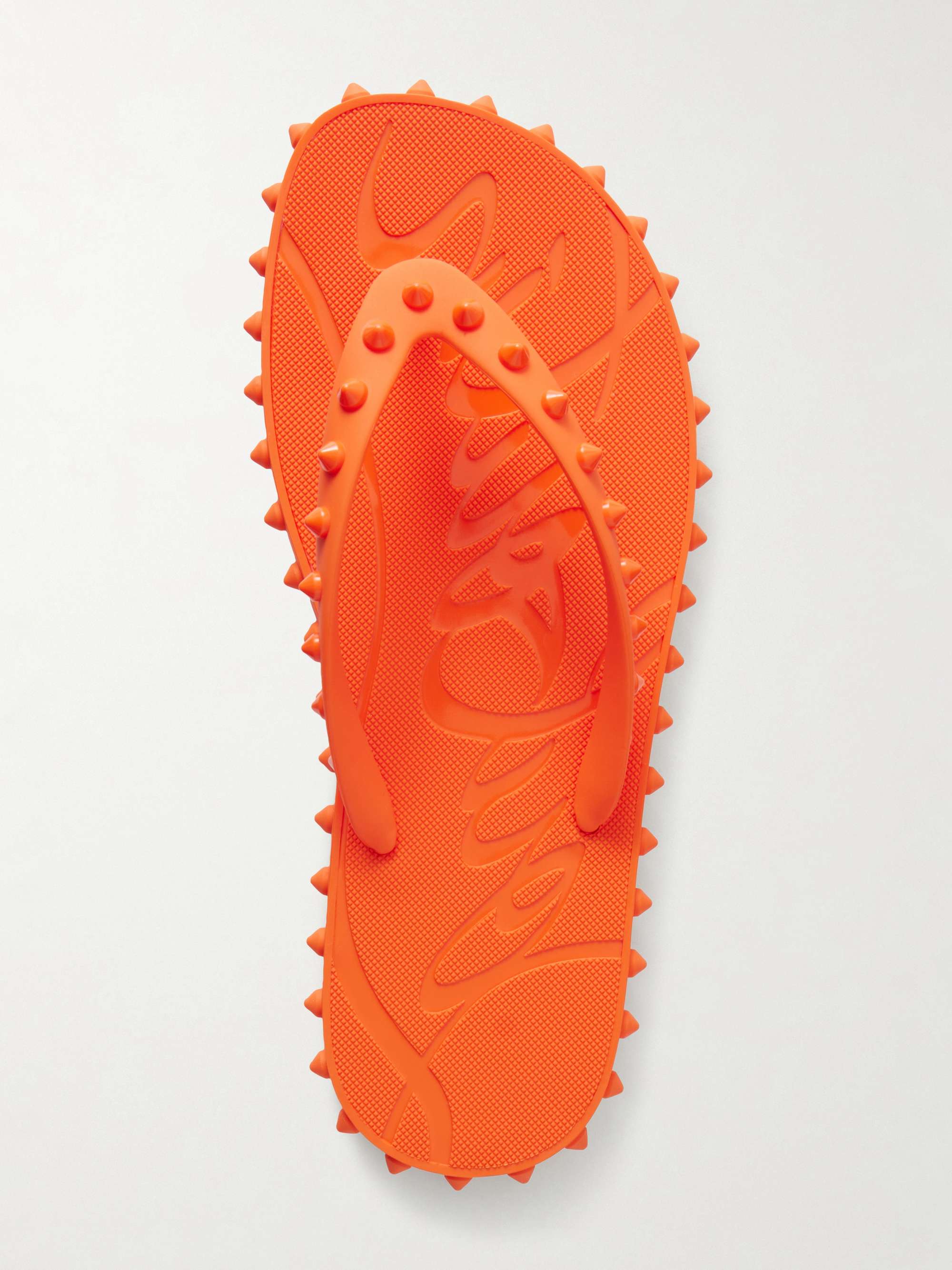 CHRISTIAN LOUBOUTIN Super Loubi studded rubber flip flops | NET-A