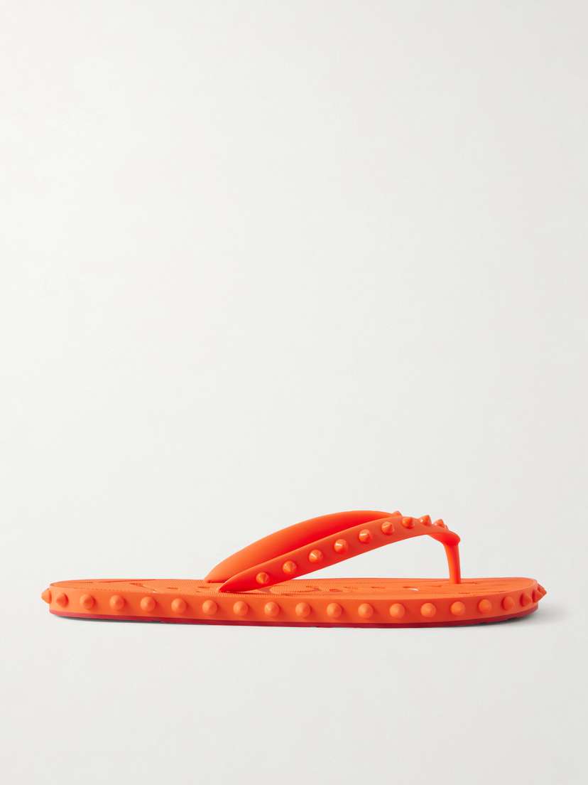 Christian Louboutin Super Loubi Studded Rubber Flip Flops