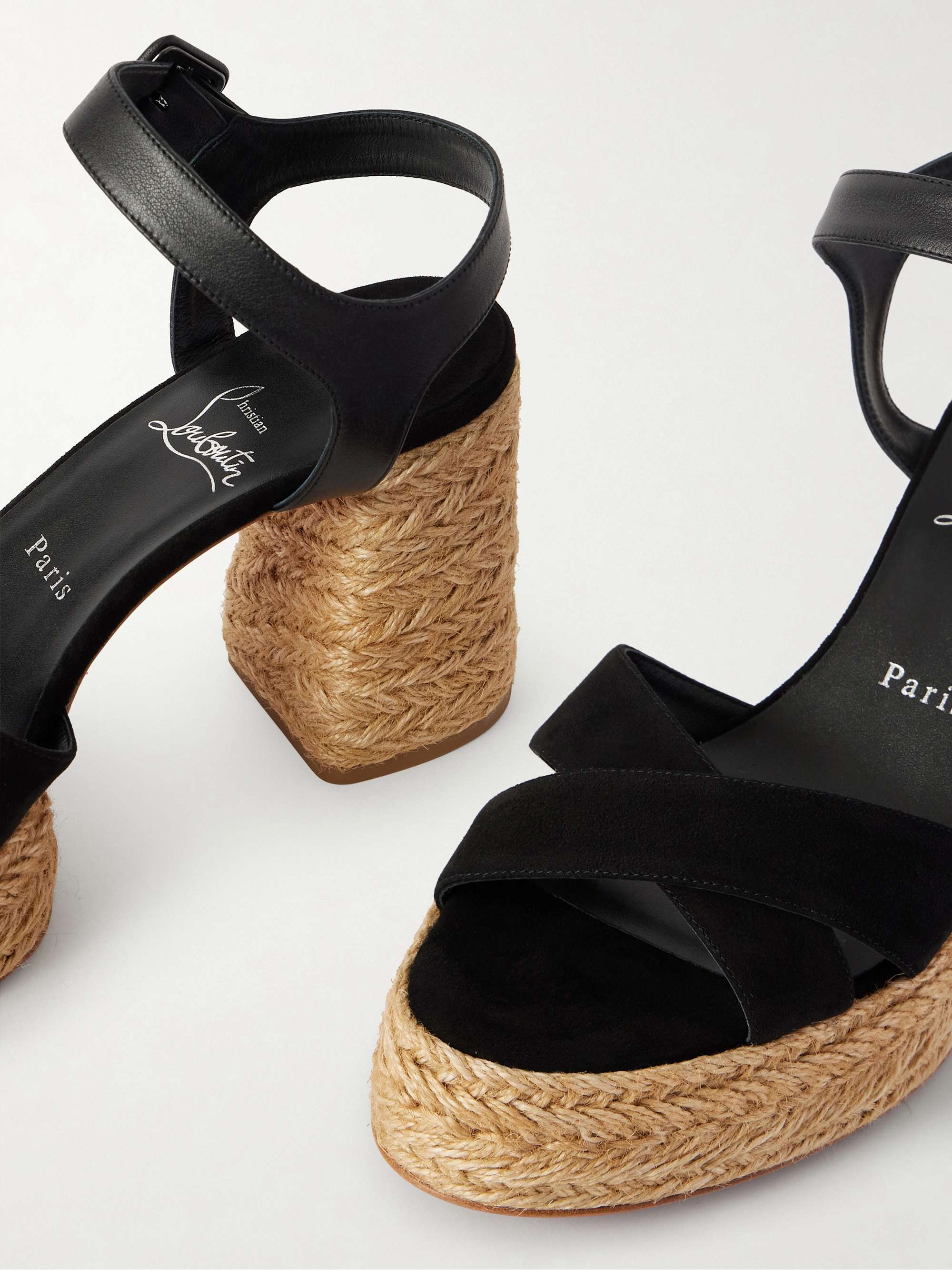 CHRISTIAN LOUBOUTIN Calakala 85 leather and suede espadrille