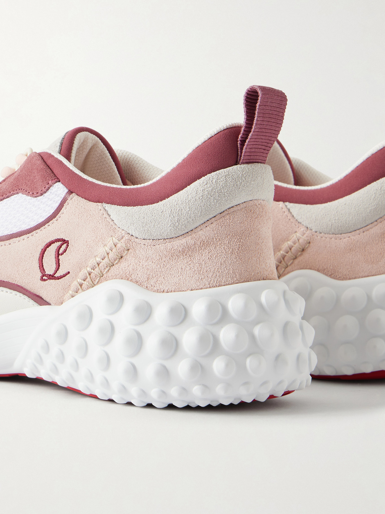 Christian Louboutin Mara Flat Sneakers Rear Pull Tab Contrast Panels In Multi