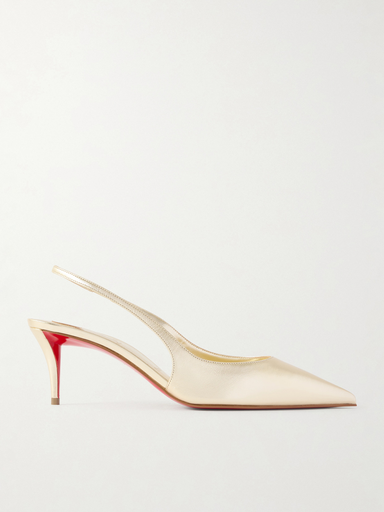 Christian Louboutin Miss Z Metallic Leather Slingback Pumps
