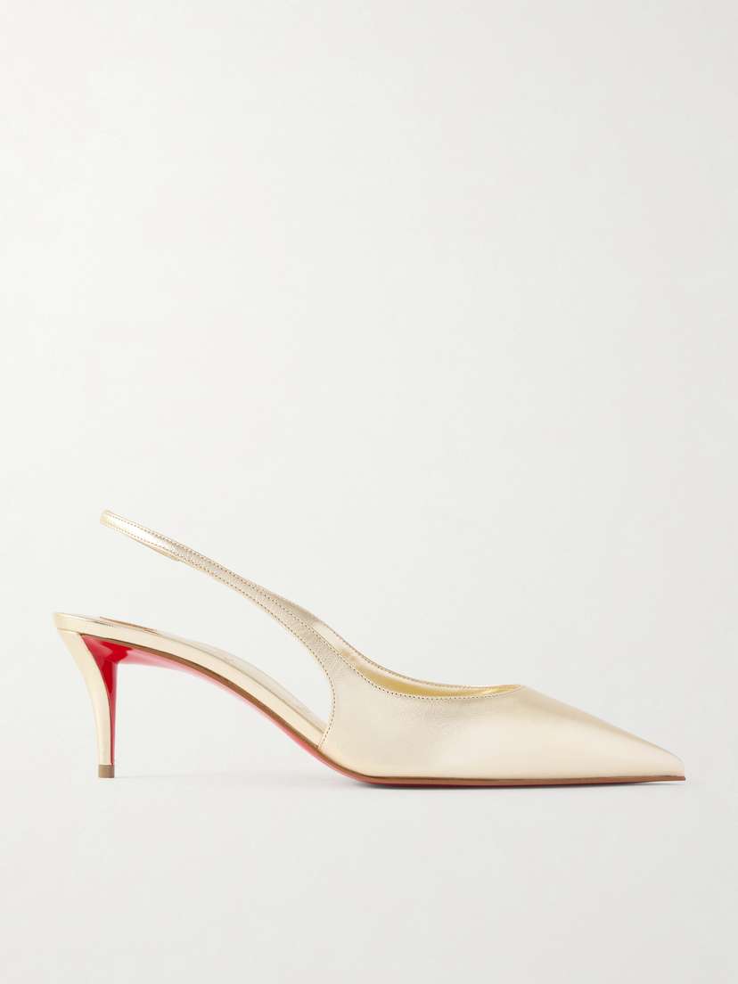 Christian Louboutin Miss Z Metallic Leather Slingback Pumps