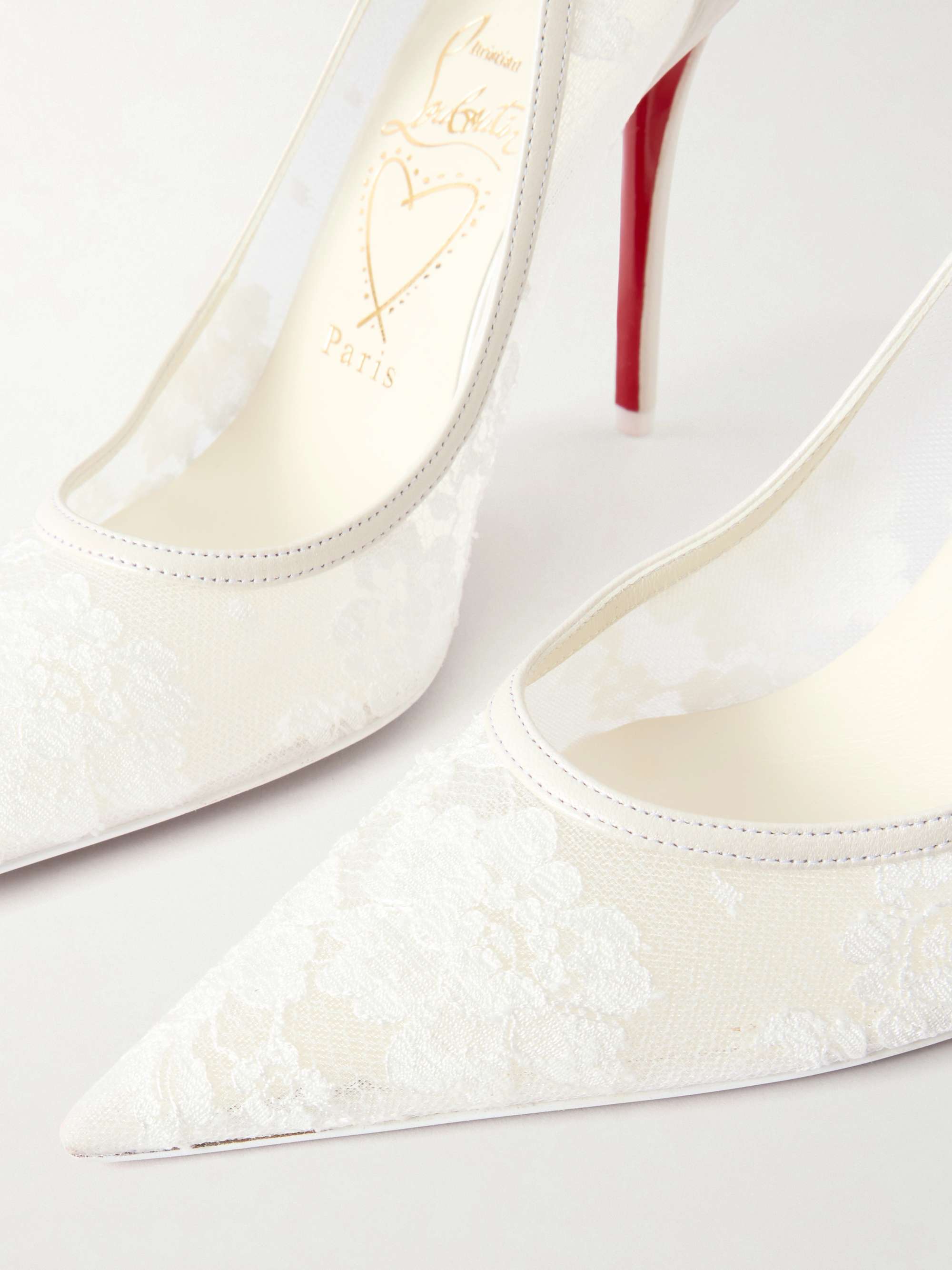 CHRISTIAN LOUBOUTIN Miss Z mesh 100mm lace stiletto heel pumps