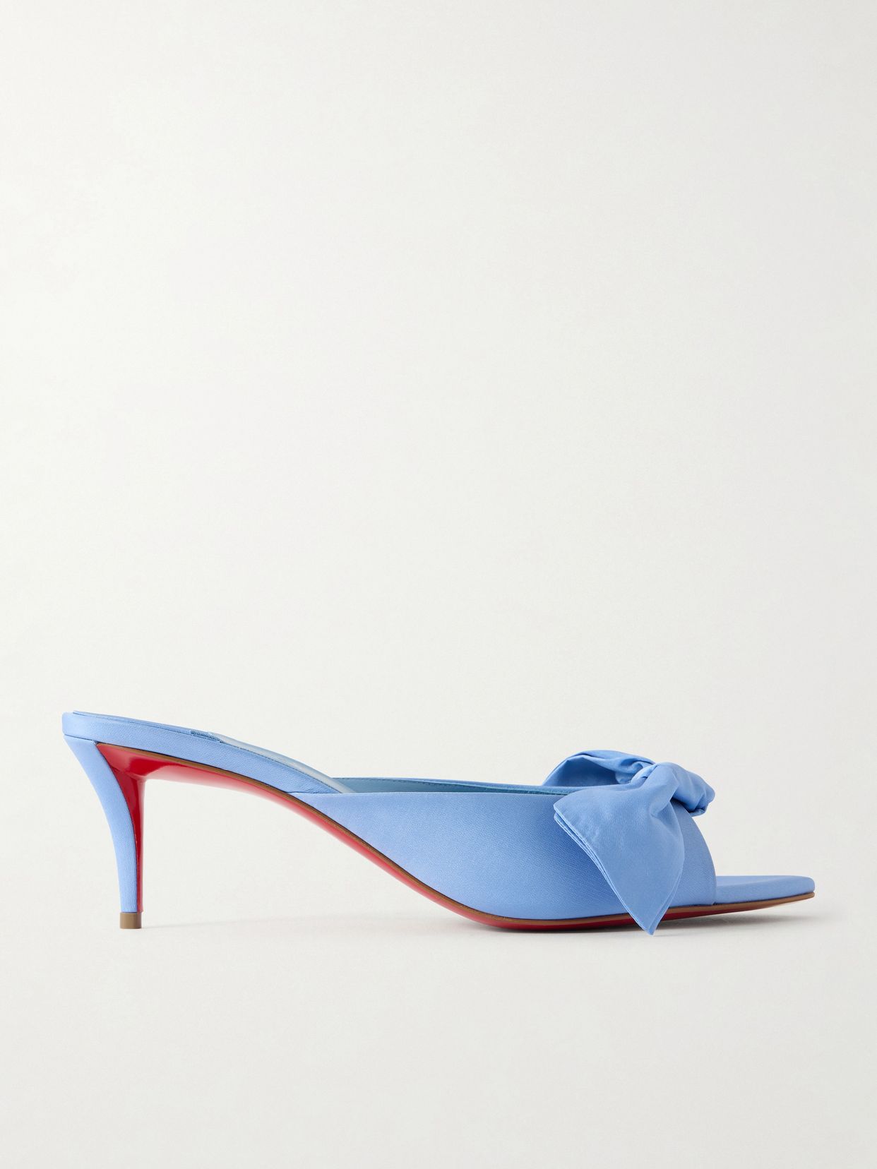 Mulazee bow-embellished crepe de chine mules