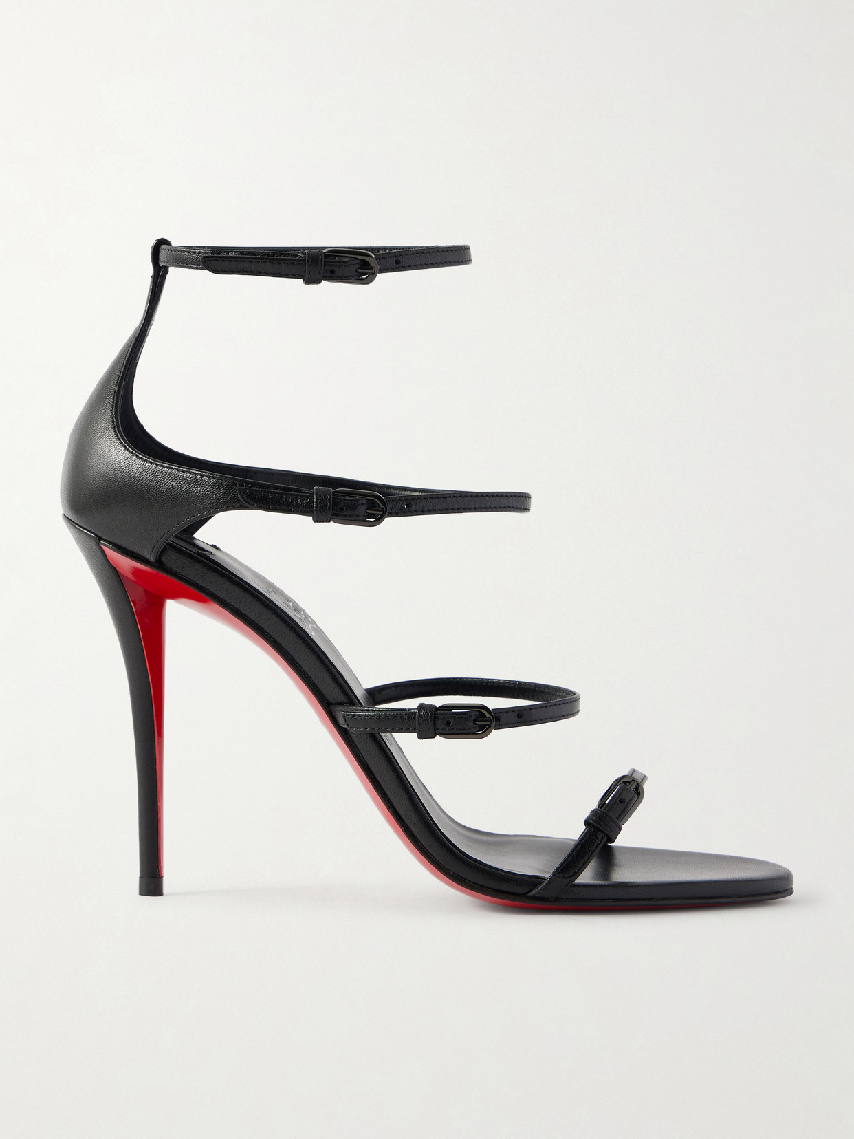 Christian Louboutin Millennium Buckled Leather Sandals In Black