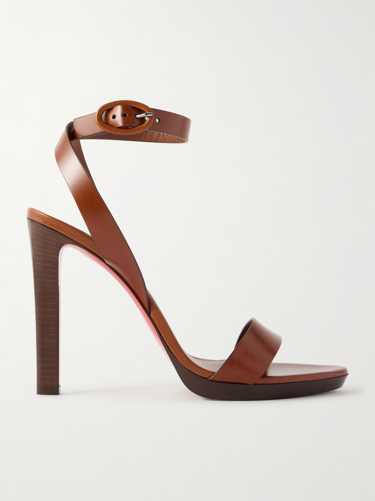 Christian Louboutin Fanny Leather Platform Sandals In Brown