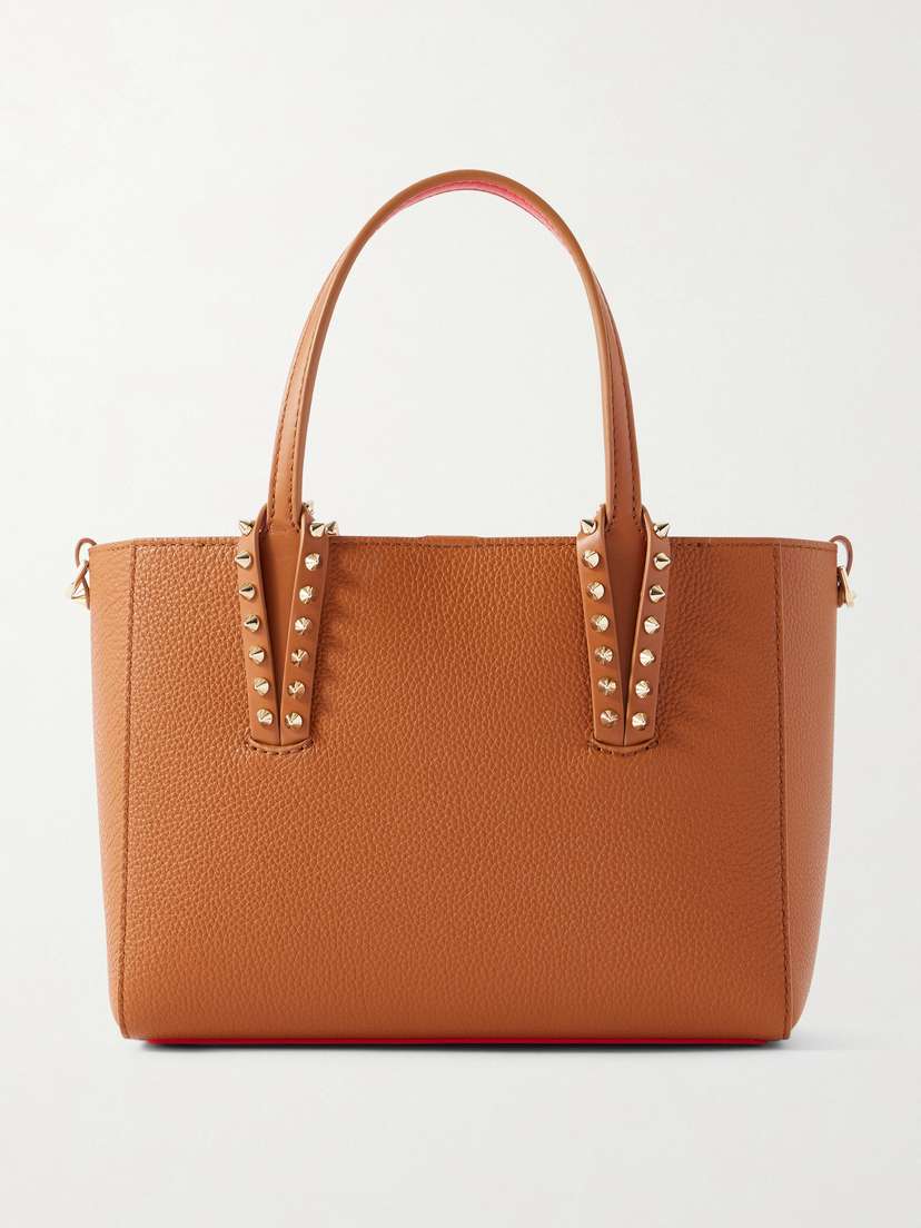 Christian Louboutin Cabata Mini Spiked Textured-leather Tote