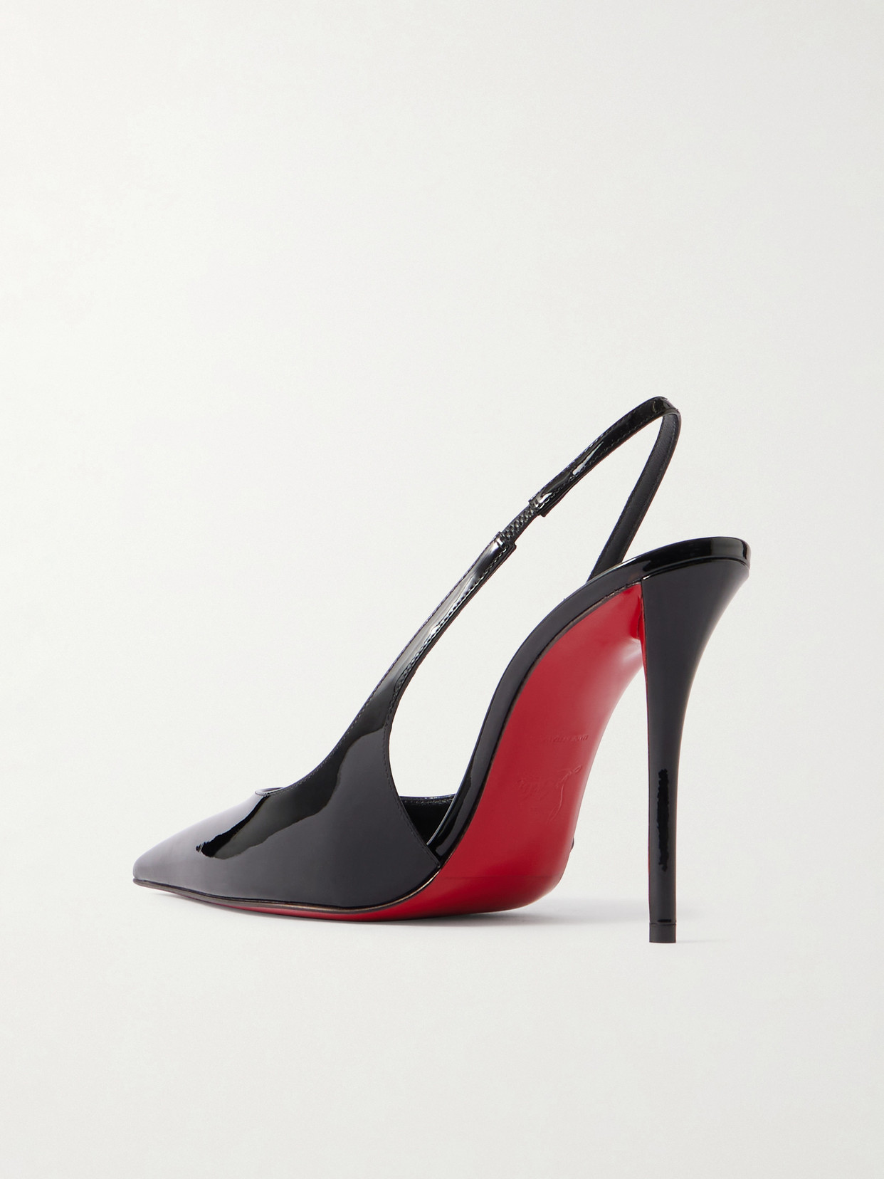 Christian Louboutin Miss Z Sling Patent Leather Slingback Pumps 100 In Black