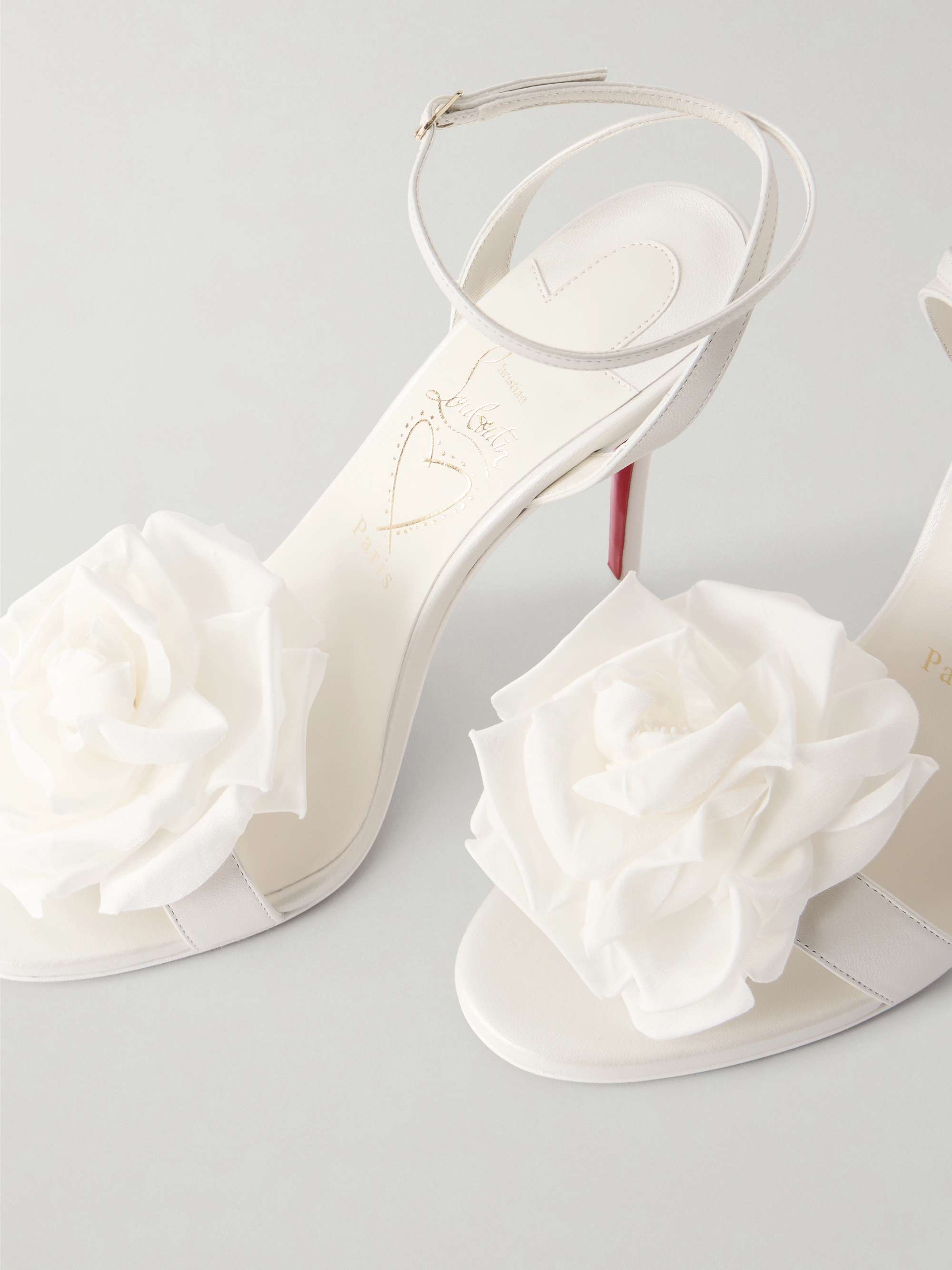 CHRISTIAN LOUBOUTIN Miss Z Flora 100 appliquéd leather sandals