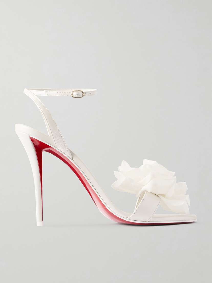 Christian Louboutin Miss Z Flora 100 Appliquéd Leather Sandals