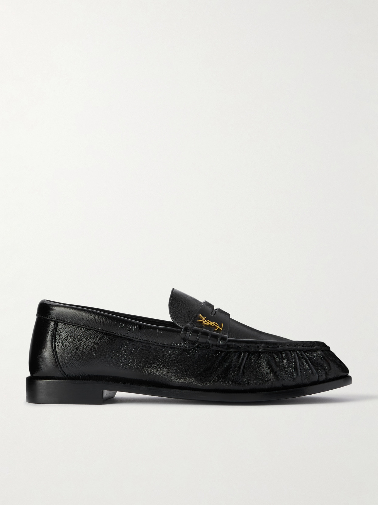 SAINT LAURENT - Le Loafer Logo-embellished Leather Loafers - Black