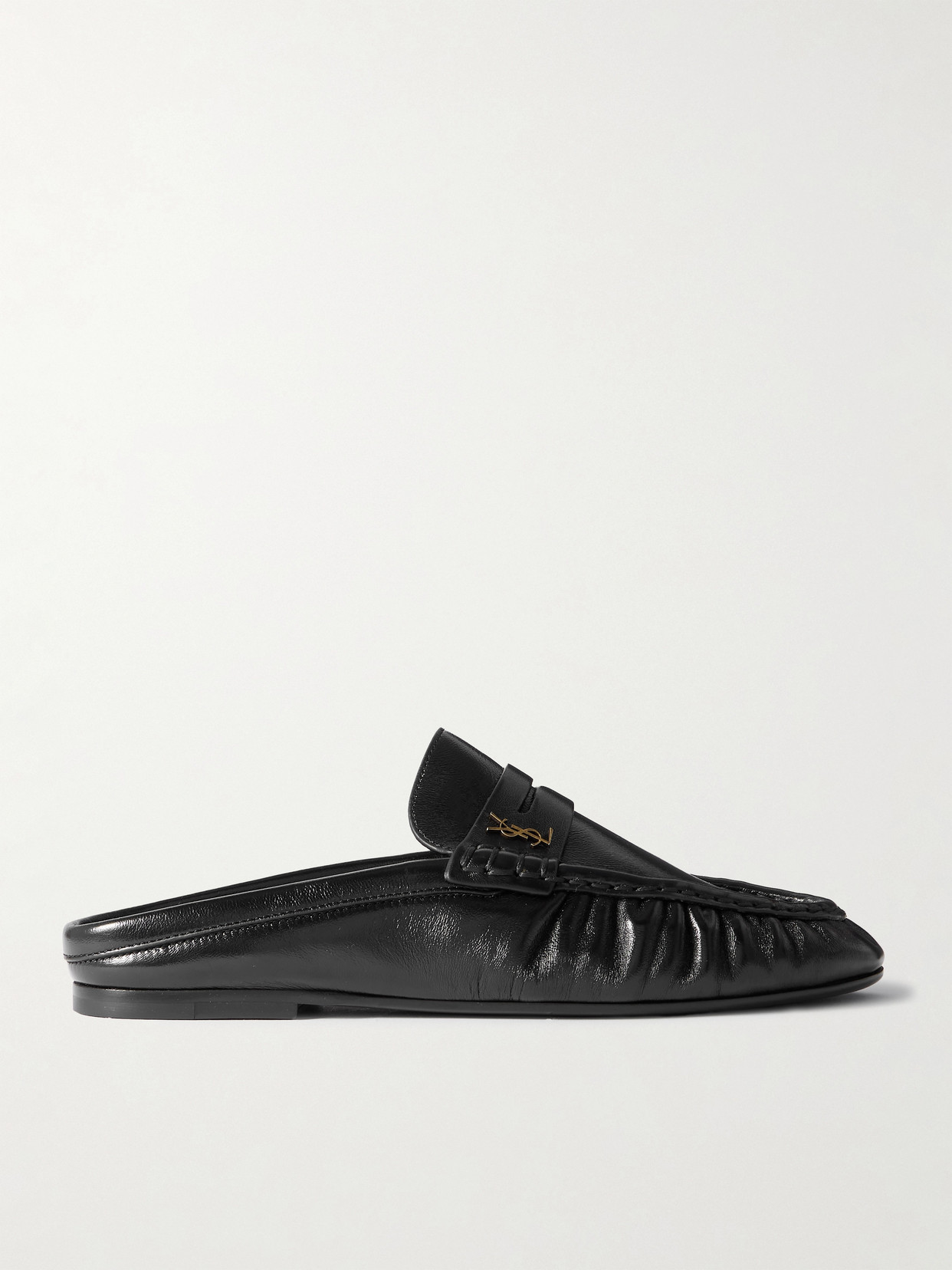 Saint Laurent Le Loafer Logo-embellished Mules In Black
