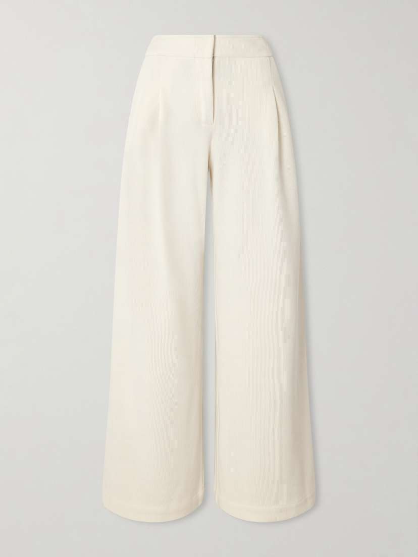 Proenza Schouler White Label Rosalie Pleated Corduroy Wide-leg Pants