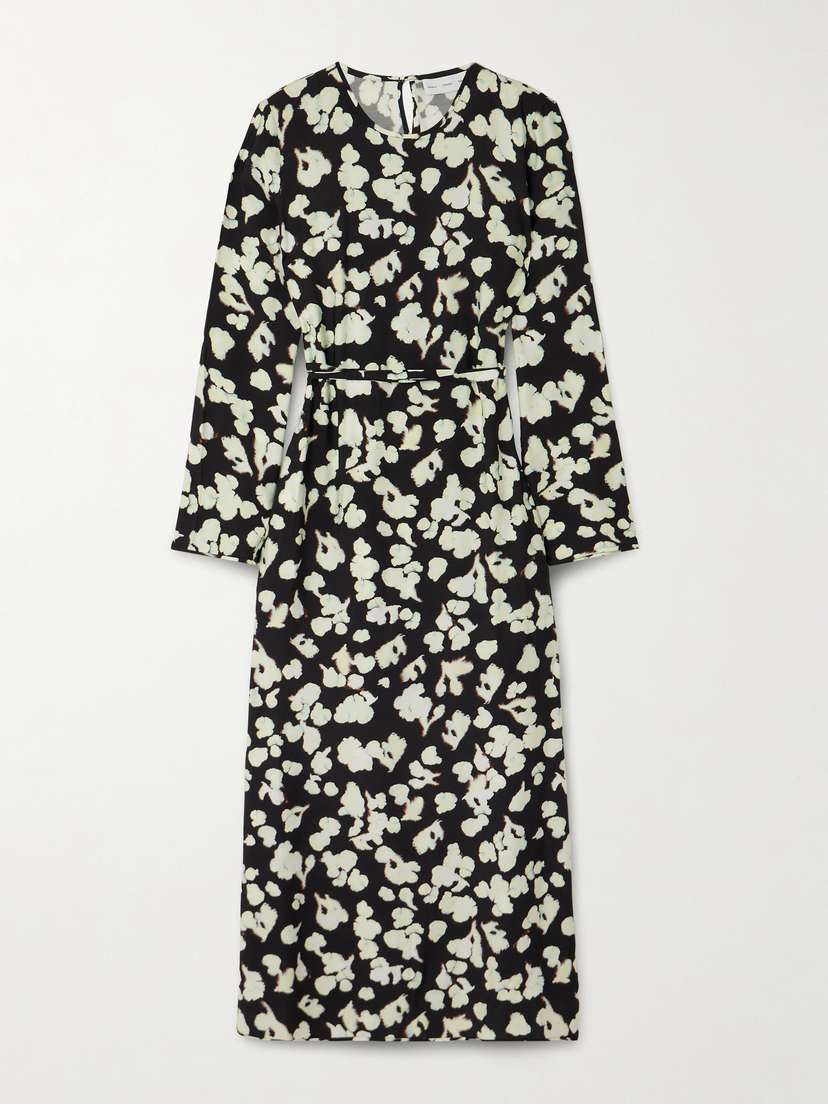 Proenza Schouler White Label Waverly Floral-print Belted Jersey Maxi Dress