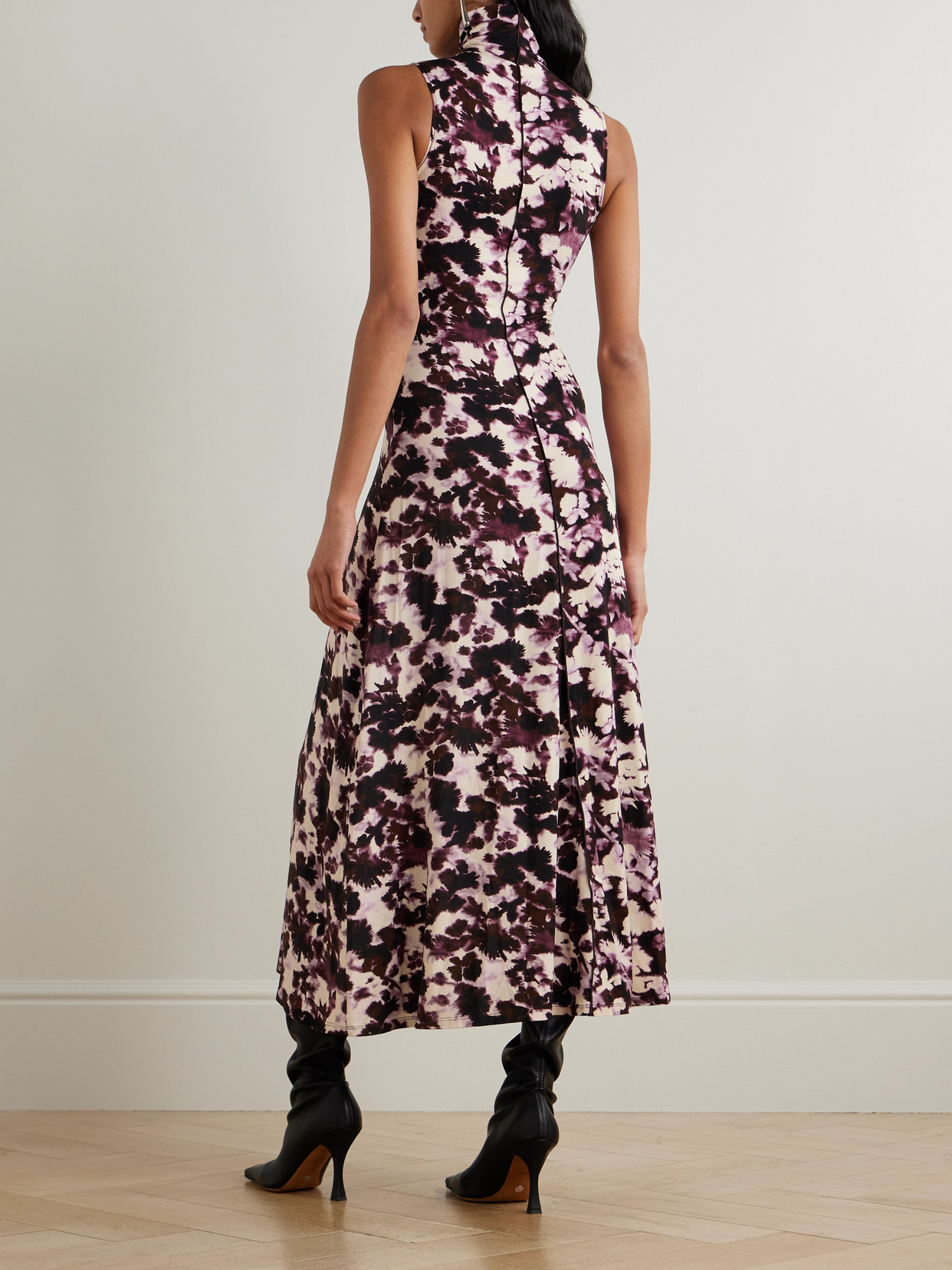 Proenza Schouler White Label Valentina Printed Stretch-jersey Turtleneck Maxi Dress In Multi
