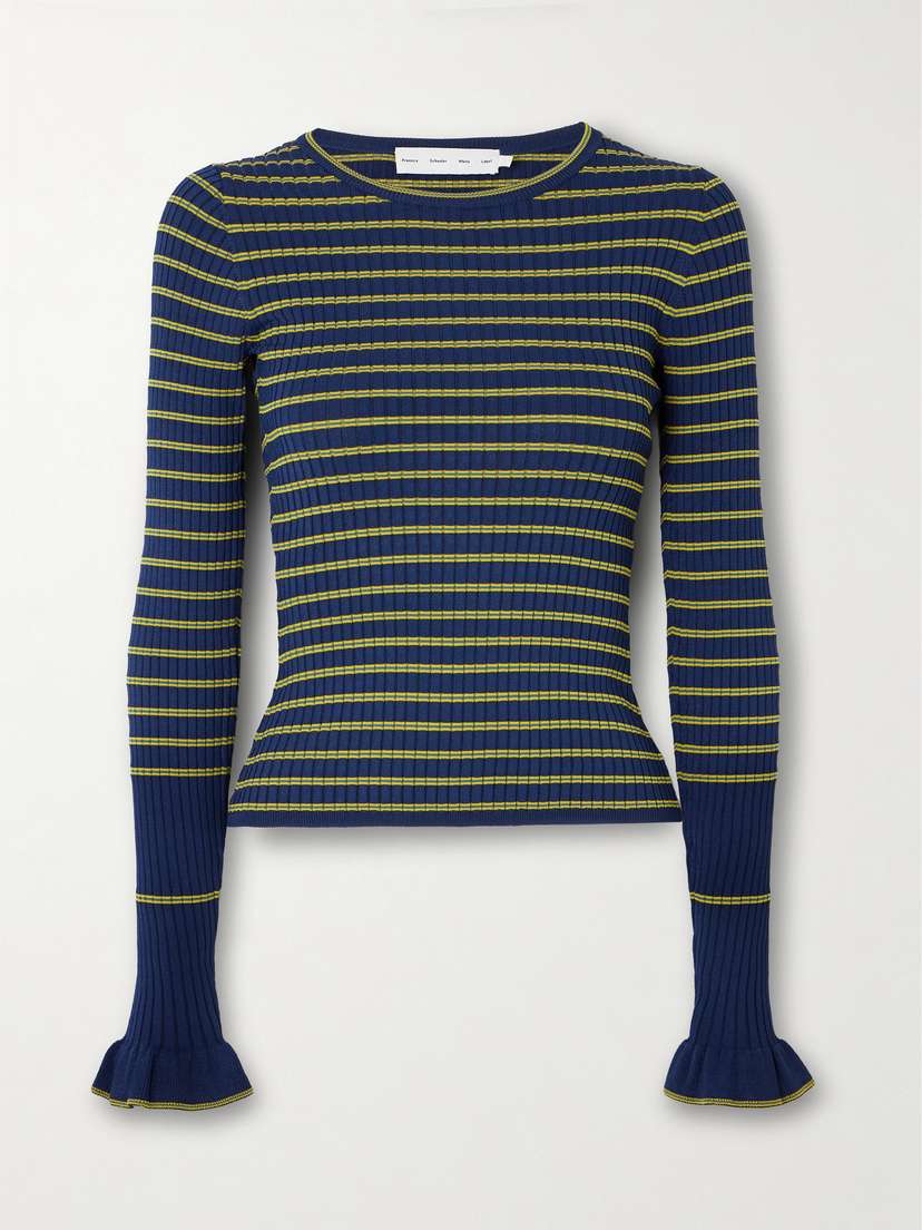 Proenza Schouler White Label Yasmine Striped Ribbed-knit Sweater