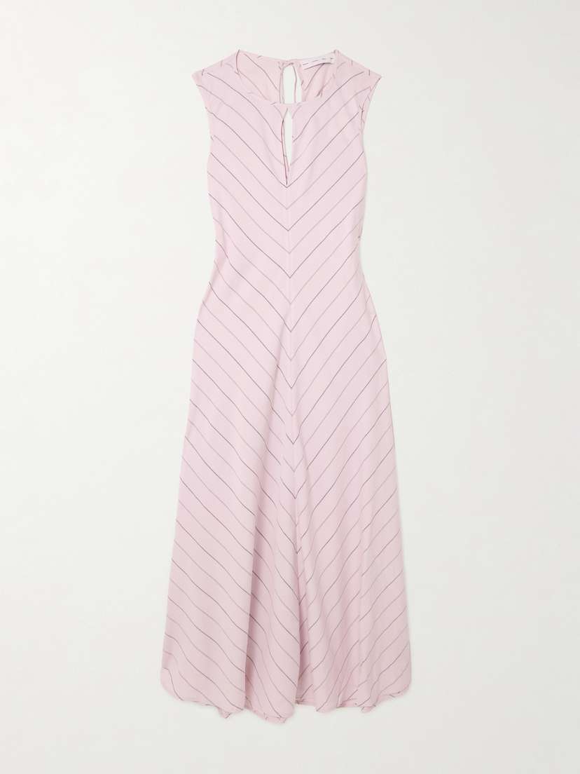 Proenza Schouler White Label Jessi Cutout Striped Woven Midi Dress