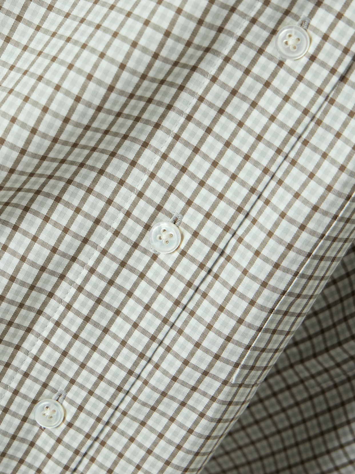 White Label - Olive Cropped Checked Cotton-Poplin Shirt