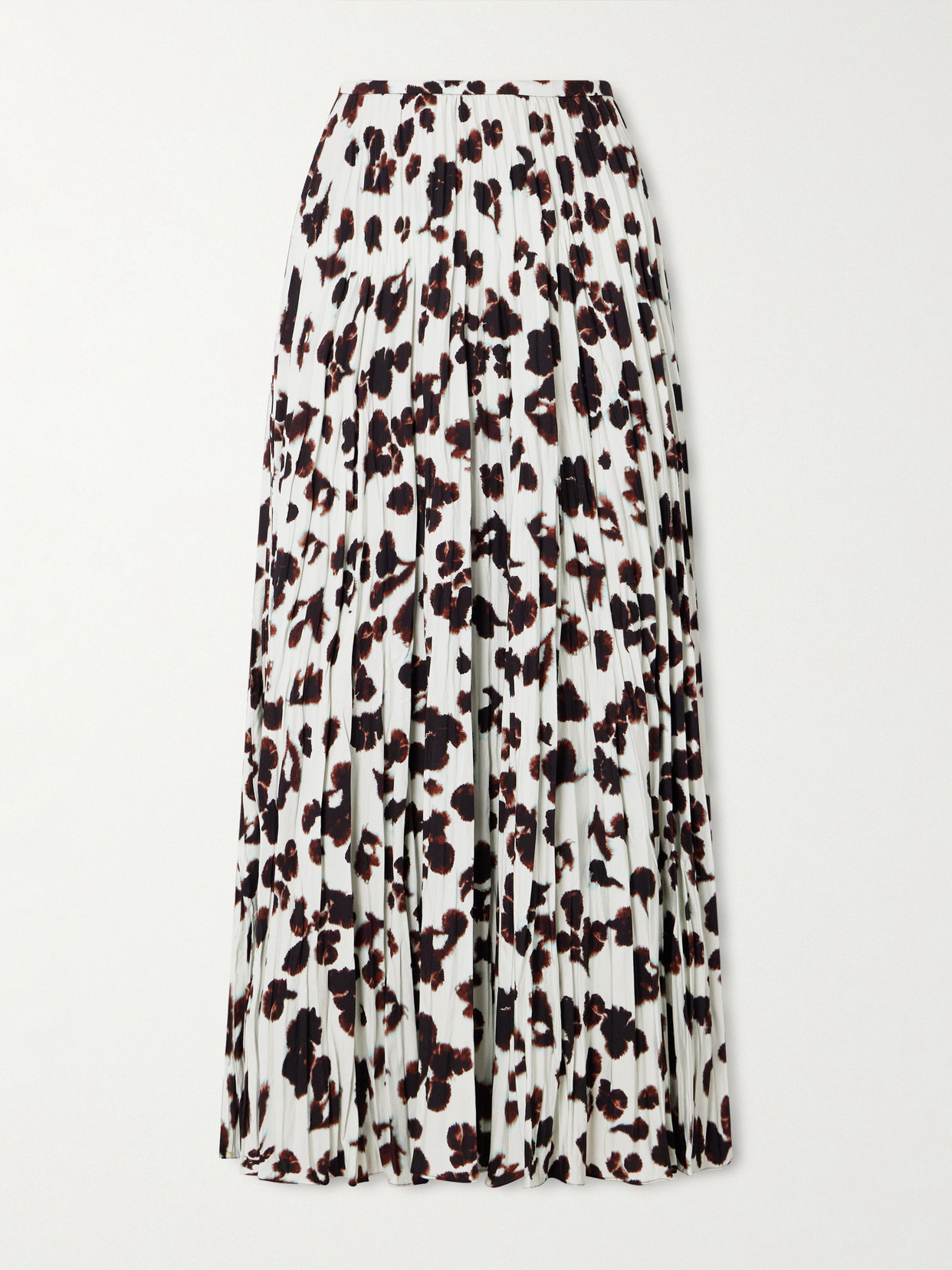 Proenza Schouler White Label Runa Pleated Printed Twill Midi Skirt In Multi