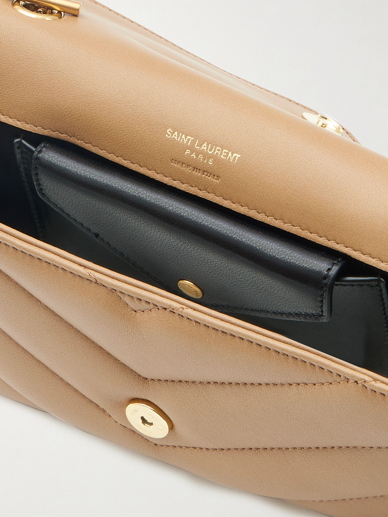 Saint Laurent Loulou Mini Quilted Leather Shoulder Bag In Neutral