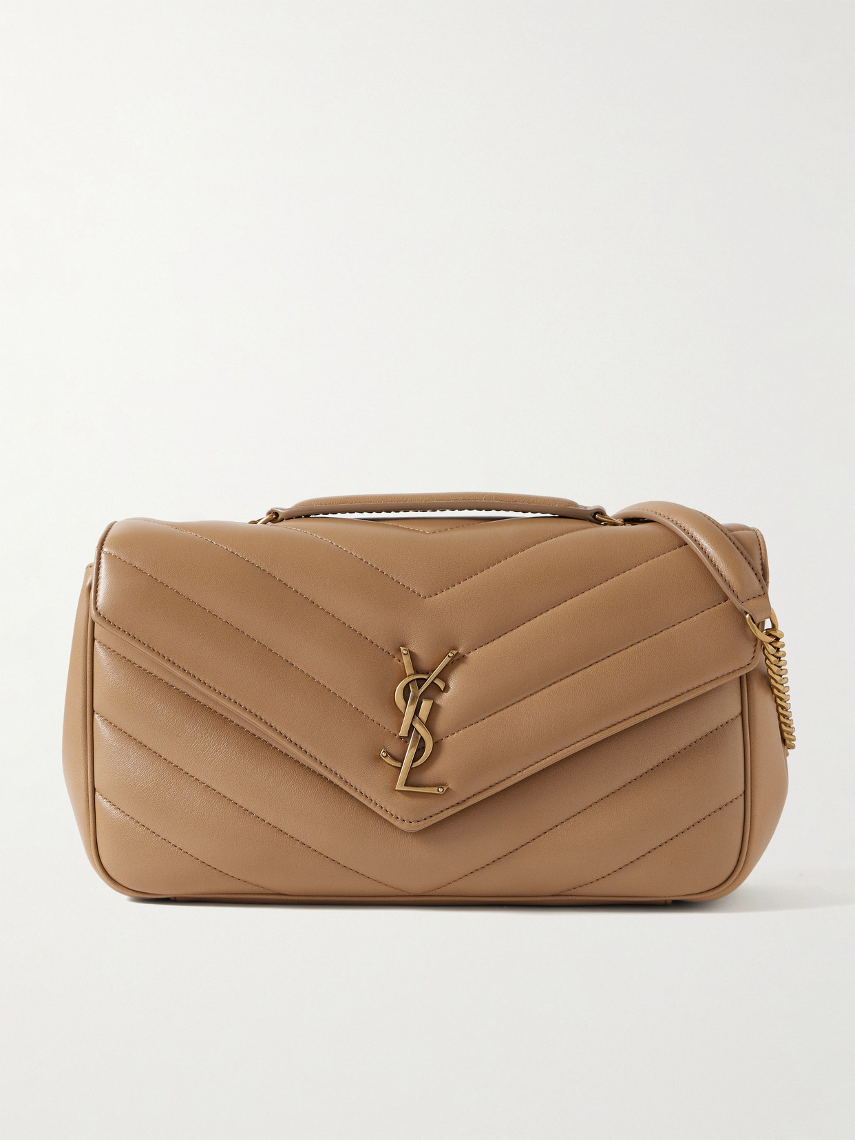 Saint Laurent Loulou Quilted Leather Shoulder Bag In Brown