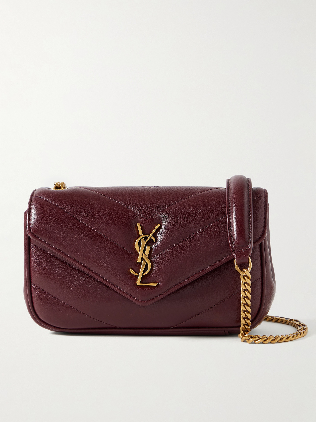 Saint Laurent Loulou Quilted Leather Shoulder Bag In Red