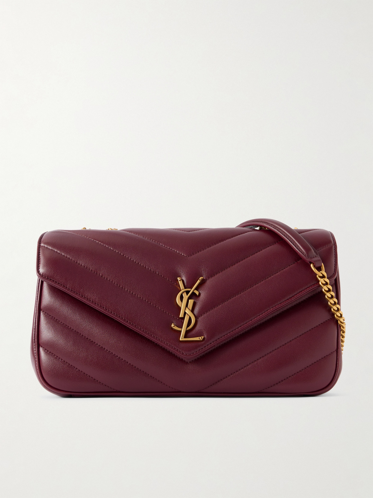 Saint Laurent Loulou Quilted Leather Shoulder Bag In Red